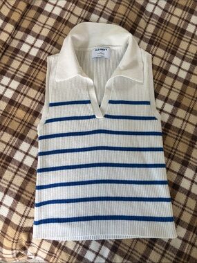 Striped polo tank top